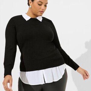 Torrid - Black Pullover Collared Sweater
